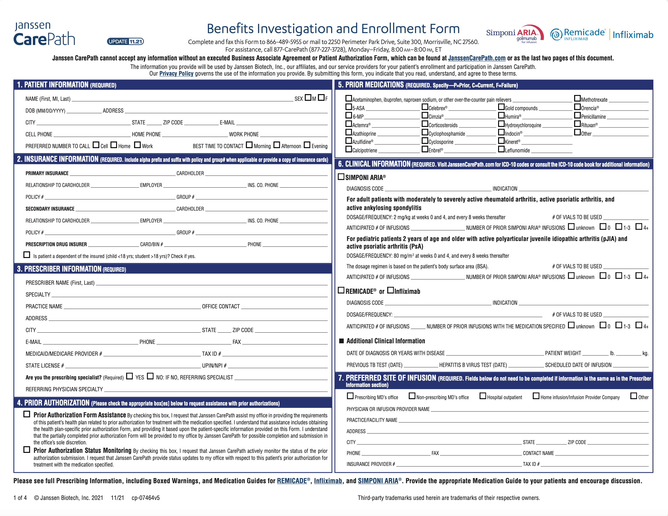 janssen iv benefit investigation form